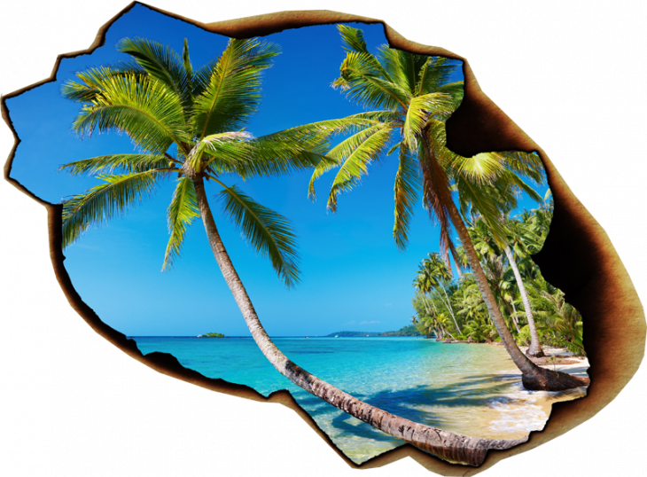 Tropical beach - ambiance-sticker.com